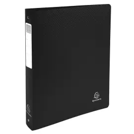 Classeur 4 anneaux 30mm polypropyl&egrave;ne OPAK rigide 10/10e - A4 Maxi. - Noir - EXACOMPTA 