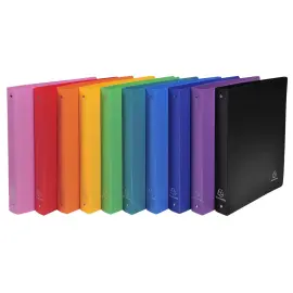 Classeur 4 anneaux 30mm polypropyl&egrave;ne OPAK - A4 Maxi - Couleurs assorties - EXACOMPTA 