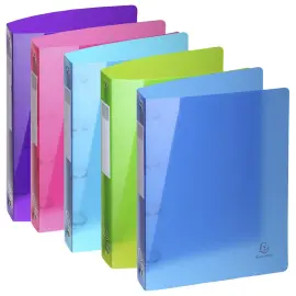 Classeur 4 anneaux 30mm IDERAMA PP polypropyl&egrave;ne 7/10e - A4 maxi - Couleurs assorties - EXACOMPTA 