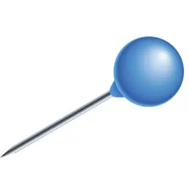 Bo&icirc;te de 50 &eacute;pingles sph&eacute;riques - Hauteur de pointe 15mm - 6mm de diam&egrave;tre - Bleu clair - EXACOMPTA 