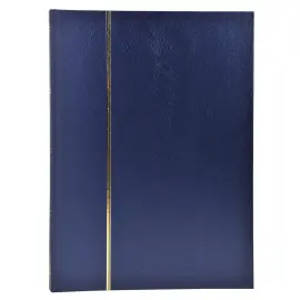 Album de timbres simili-cuir 48 pages noires - 22,5x30,5 cm - Bleu - EXACOMPTA 