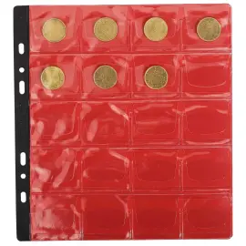 Sachet de 3 recharges numismatiques 20 cases de diam&egrave;tre 40mm - 24,5x25 cm - Cristal - EXACOMPTA 