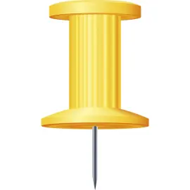 Bo&icirc;te de 25 &eacute;pingles Push Pins - Hauteur de pointe 7mm - 10mm de diam&egrave;tre - Jaune - EXACOMPTA 