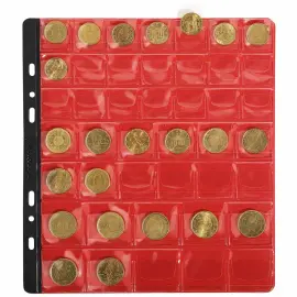Sachet de 3 recharges numismatiques 43 cases de diam&egrave;tre 20-25-30mm - 24 ,5x25 cm - Cristal - EXACOMPTA 