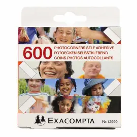 Etuis de 600 coins photos autocollants - Cristal - EXACOMPTA 