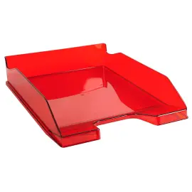 Corbeille &agrave; courrier COMBO MIDI Violet translucide - Rouge carmin transparent gloss - Exacompta 