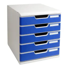 MODULO A4 5 tiroirs - Gris lumi&egrave;re/bleu - EXACOMPTA 