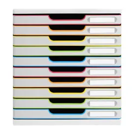Module de classement - 10 tiroirs - Blanc - EXACOMPTA 