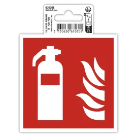 Panneau adhesif extincteur 10cm 
