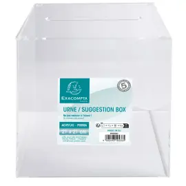 Urne transparente avec couvercle 21 cm 