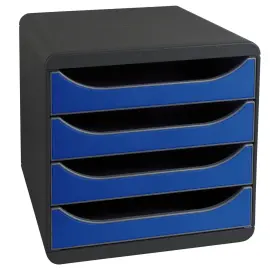 Caisson individuel - 4 tiroirs - Noir et bleu - EXACOMPTA 