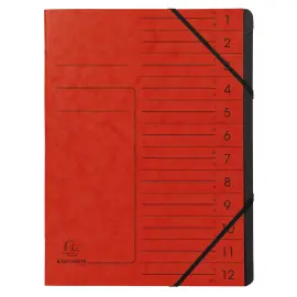 Trieur agrafe int. noir 12 comp. rouge 