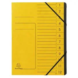 Trieur agrafe int. noir 12 comp. Jaune 
