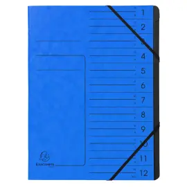 Trieur agrafe int. noir 12 comp. bleu 