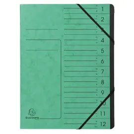 Trieur agrafe int. noir 12 comp. vert 