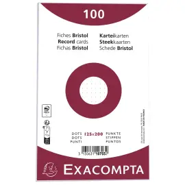 100 Fiches Bristol - 125x200 - Lignage Dots - EXACOMPTA 