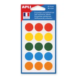 Pochette de 90 pastilles de couleurs assorties - Apli 