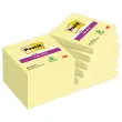 12 Blocs de 90 notes repositionnables Super Sticky - Jaune pastel - 7,6 x 7,6 cm - POST-IT 