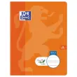 Cahier d'&eacute;criture sp&eacute;cial DYS piq&ucirc;re double ligne 5mm - A5+ - 48 pages - Orange - Oxford 