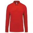 Polo piqué homme - Manches longues - Taille XXL - Rouge