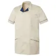 TUNIQUE MANCHES COURTES HOMME &Agrave; COL TAILLEUR ALEXIS &ndash; BEIGE NAVY &ndash; T.6 