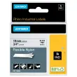 Ruban RHINO DYMO 18842 - 5,5 m x 9 mm - Texte noir sur fond blanc