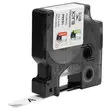 Ruban RHINO 18444 - 3,5 m x 12 mm - vinyl blanc impression noire - DYMO