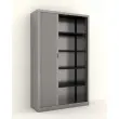 Armoire haute &agrave; rideaux - 198 x 120 cm - Alu 