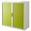 Armoire basse à rideaux Easyoffice - Blanc et vert anis - PAPERFLOW