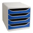 Bloc de classement 4 tiroirs Big Box - bleu - EXACOMPTA