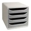 Bloc de classement 4 tiroirs Big Box - Gris - EXACOMPTA 