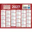 Calendrier de banque 2027 rouge 12 mois - 17,5 x 13,5 cm - BOUCHUT GRANDREMY 