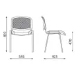 Chaise confort Iso - Assise bleu gris et dossier r&eacute;sille noir 