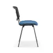 Chaise confort Iso - Assise bleu gris et dossier r&eacute;sille noir 