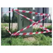 Ruban de signalisation rouge et blanc en plastique 500 m x 80 mm 