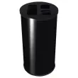 Collecteur tri s&eacute;lectif  - 3 compartiments - 60L - Noir. 