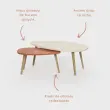 Table basse upcyclée Bellecombe - 95 x P 50 cm - Camel