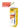 12 Stylos bille Atlantis Soft - Bleu + 1 surligneur jaune offert - BIC