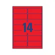 25 Planches d'étiquettes fluorescentes 99,1x38,1 - rouge - AVERY