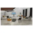2 Fauteil Arco M en Tissu - Pied en Métal - Beige - GENERIQUE