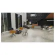 2 Fauteuil ARCO noir pied bois mont&eacute; 
