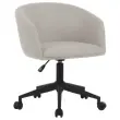 2 Fauteuil Arco avec Roues et Piétement Métal Noir - Beige - GENERIQUE