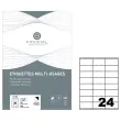 100 Planches d'étiquettes FIDUCIAL coins carrés 70x35 mm 2400 étiq/boîte