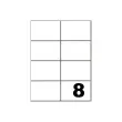 100 Planches de 8 &eacute;tiquettes blanches - Coins carr&eacute;s - 105x70 mm - FIDUCIAL OFFICE SOLUTIONS 
