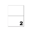 100 Planches d'&eacute;tiquettes adh&eacute;sives blanches 21 x 14.85 cm - 200 &eacute;tiquettes par bo&icirc;te - FIDUCIAL 