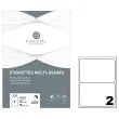 100 Etiquettes &agrave; coins ronds - 199,6 x 143,5mm - 1 bo&icirc;te de 100 planches - Fiducial 