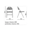Chaise d'accueil pliante -  Pi&egrave;tement acier &eacute;poxy noir 