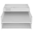 Set de 2 corbeilles &agrave; courrier blanches avec trieur de bureau 