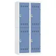 Vestiaire multicases - 2 colonnes 2 cases - Gris/bleu - 180 x 80 cm - VINCO INDUSTRIES 