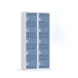 Vestiaire multicases - 2 colonnes de 5 cases - 180x80 cm - Gris/bleu - VINCO INDUSTRIES